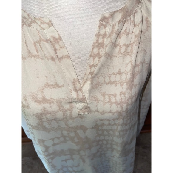 NWOT Womens Cynthia Rowley Light Chiffon‎ Peasant Blouse Ivory Beige S - Picture 2 of 6